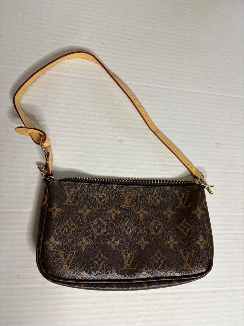 Faux Monogram Shoulder/Wristlet Purse